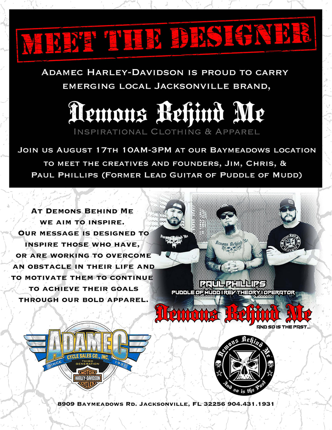Meet The Designer Event - Adamec Harley-Davidson Baymeadows 8/17