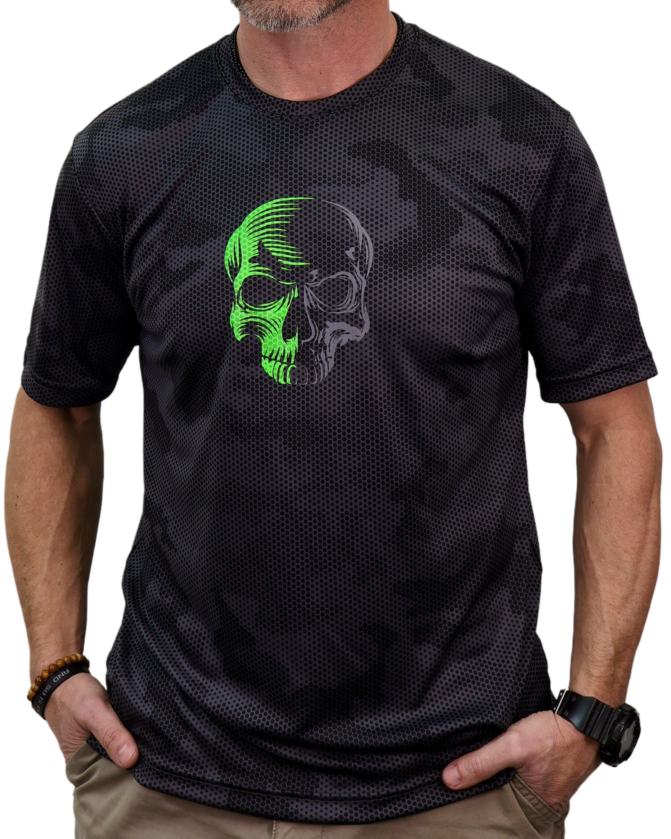 Premium Performance Camo-Hex Two-Tone Skull Tee
