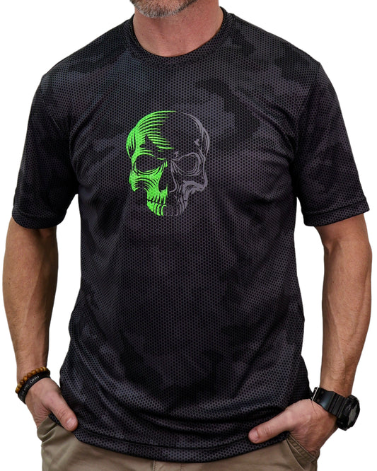 Two-Tone Skull Camo-Hex Premium Performance Tee