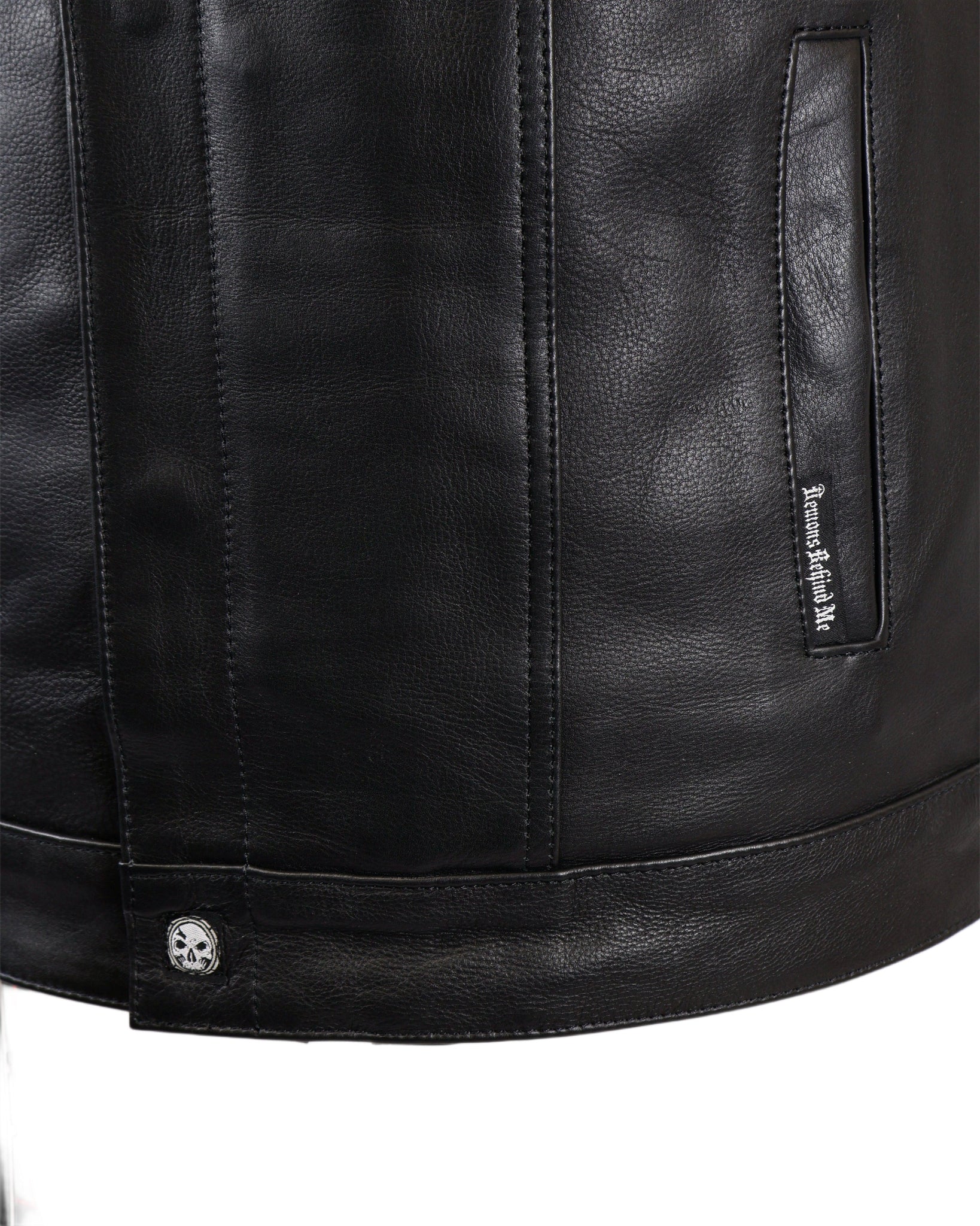 Premium Black Genuine Leather Gun Pocket Riding Vest