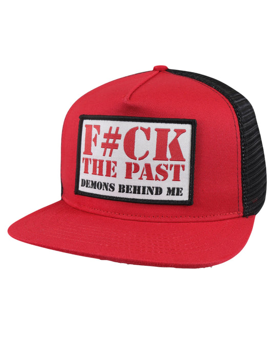 Red Classic Trucker "F The Past" Patch Hat