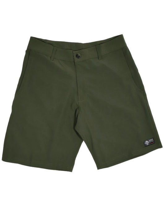Closeout- Military Green Stretch Hybrid Shorts