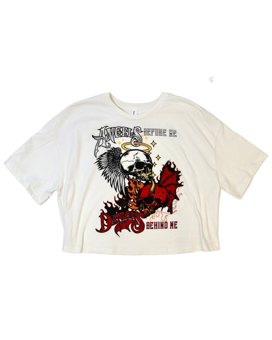 "Angels & Demons" Women’s Jersey Crop Tee