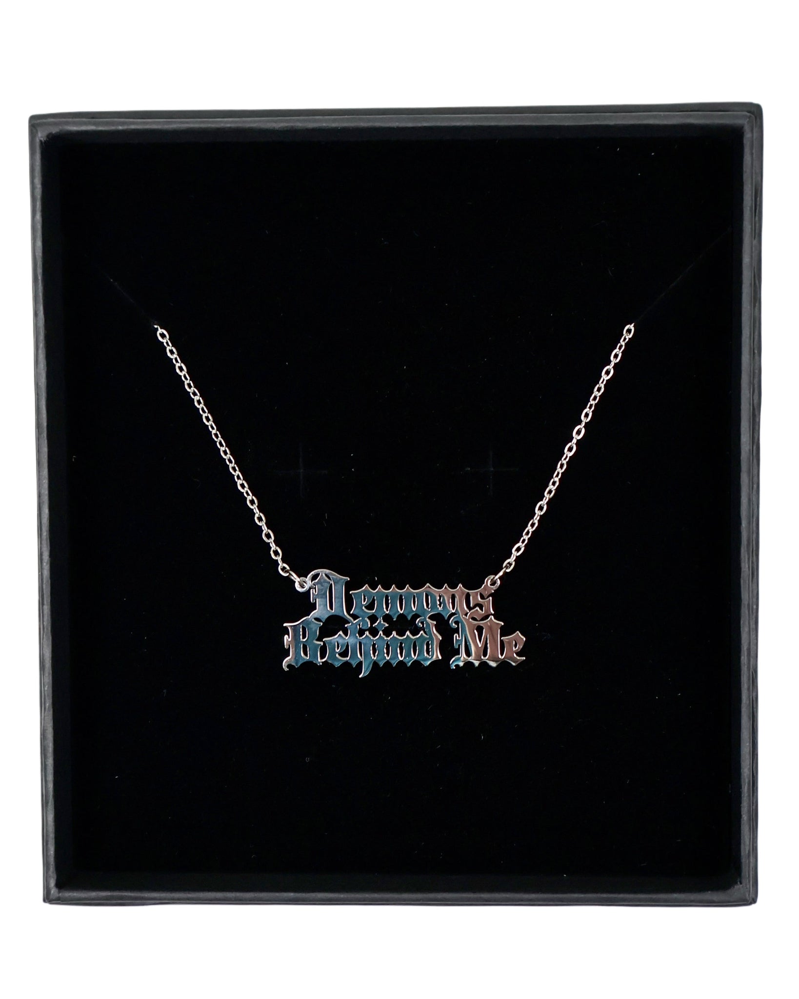 Stainless Steel Text Necklace