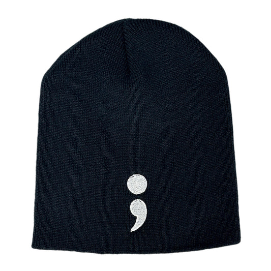 NEW! Semicolon Black Beanie