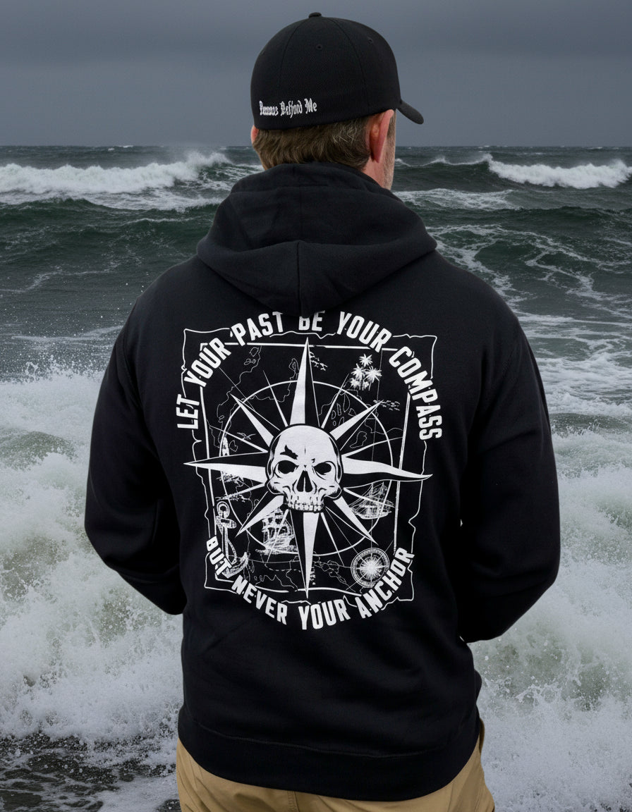 Nautical Compass Unisex Zip-Up Hooded Sweatshirt