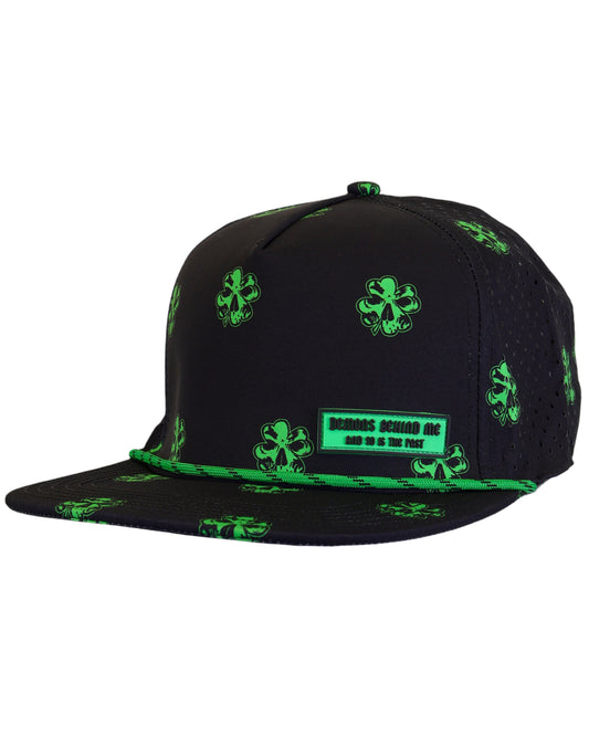 "Lucky" Clover Laser Cut Adjustable Performance Rope Cap