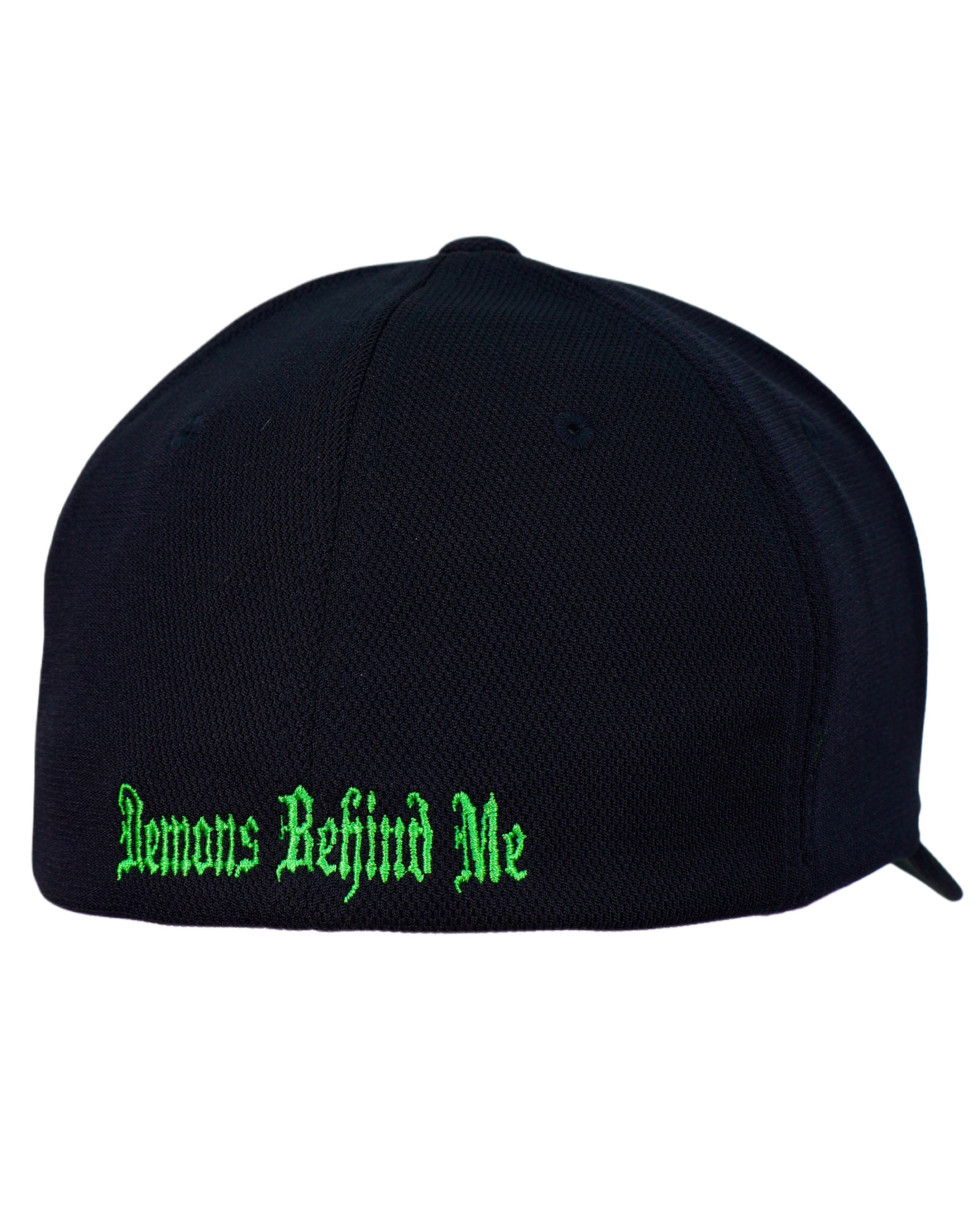 Black Flexfit Never Fade Two-Tone Skull Fitted Cap