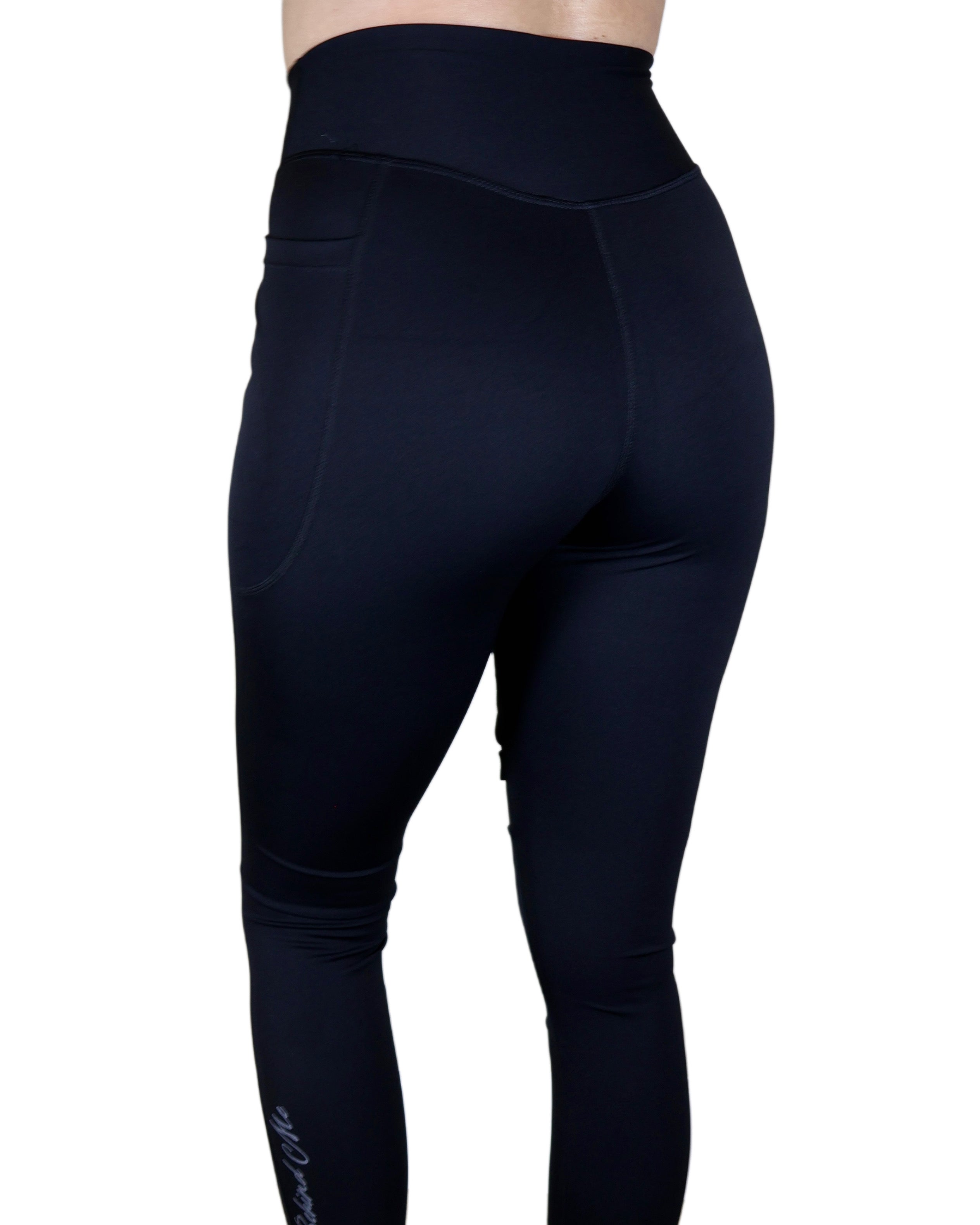 Buckle & Mesh Black Mid-Waist Ultra Premium Leggings