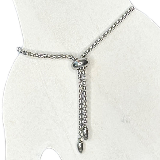 Women's Stainless Steel Adjustable Circle Skull Charm Bracelet