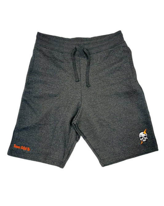 Men's Charcoal Lightning Embroidered Fleece Shorts