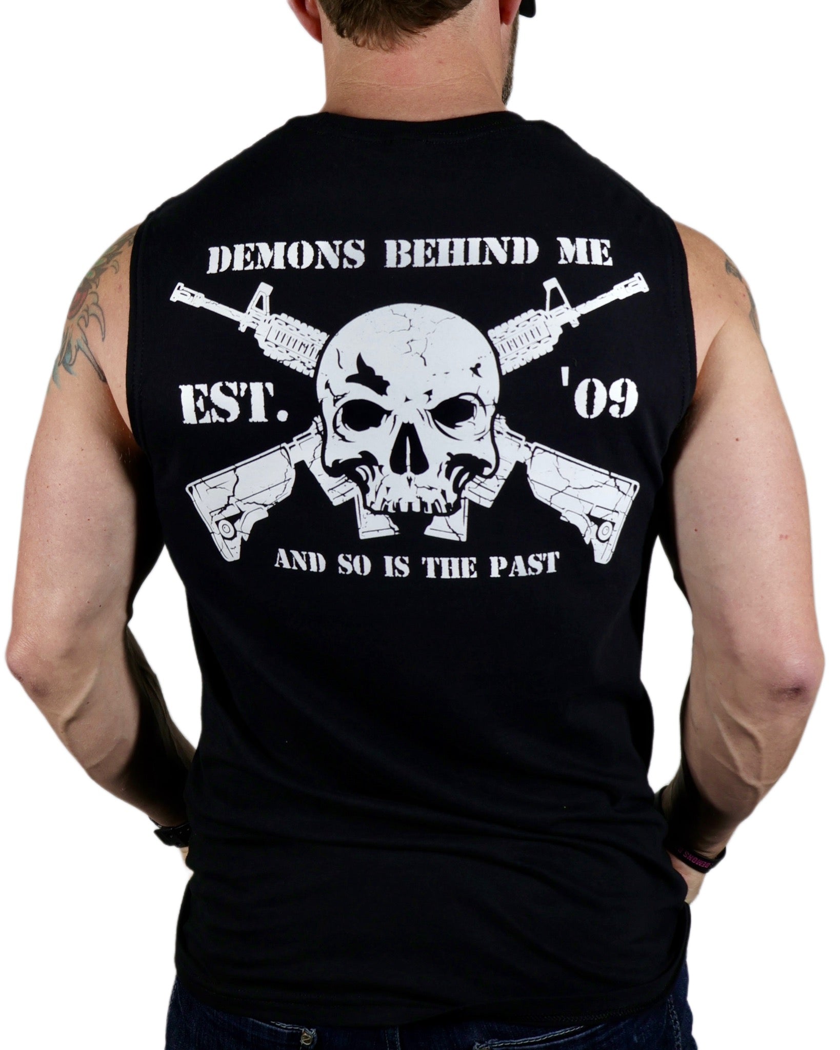 Men's Tactical Black Cut-off Tee