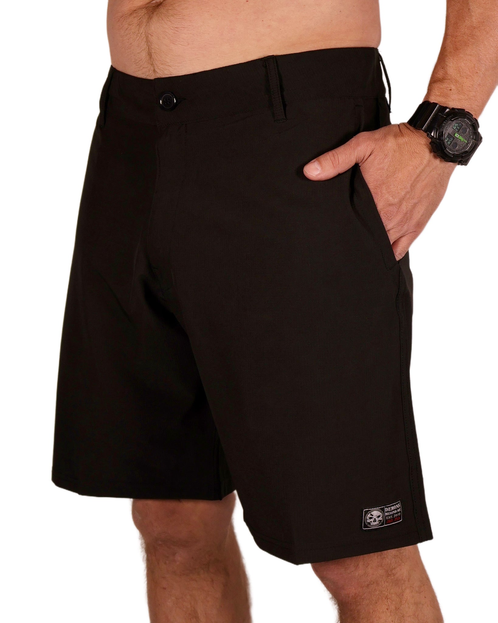 Black Stretch Hybrid Shorts