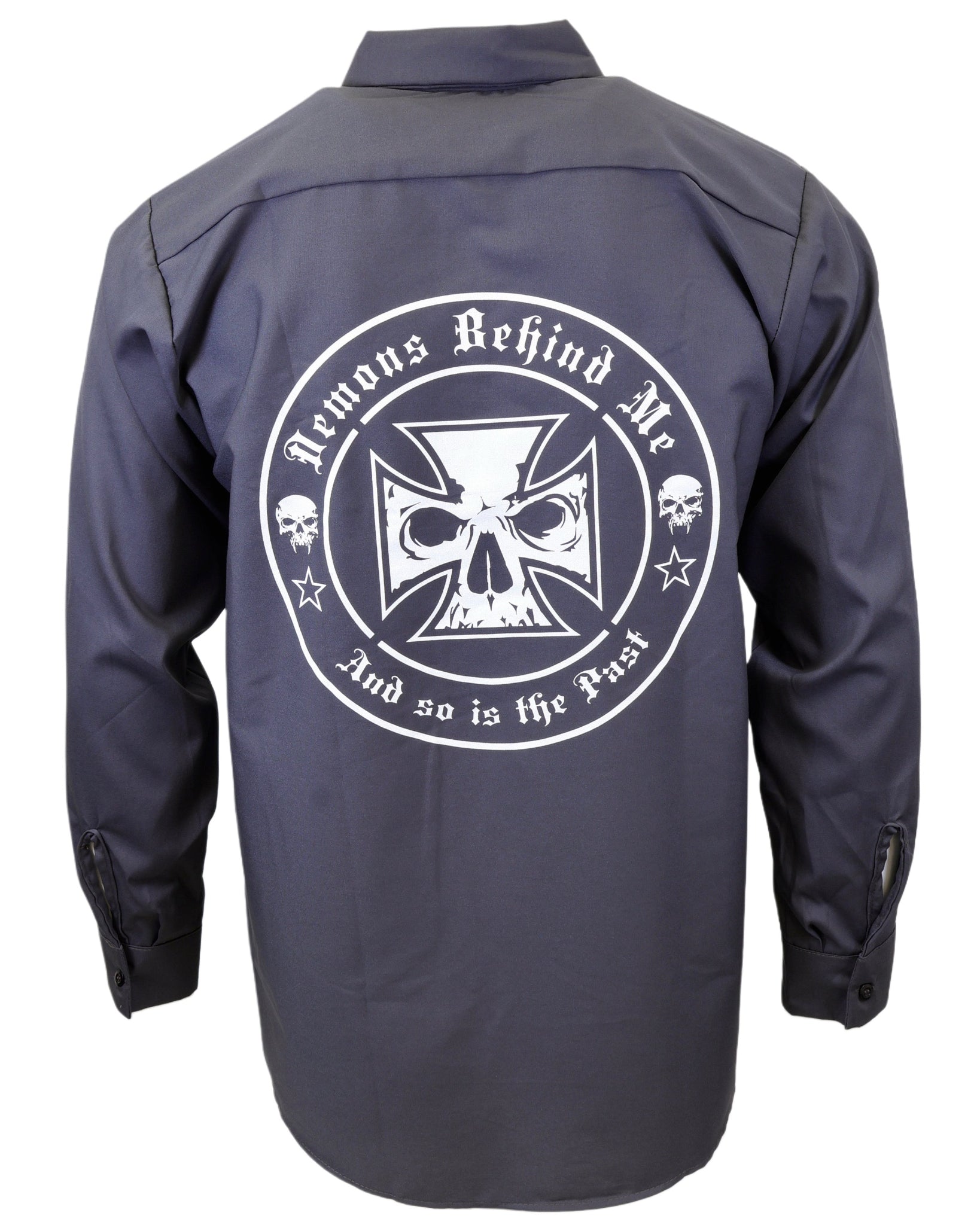 Men's Long Sleeve Charcoal Embroidered Shop Shirt