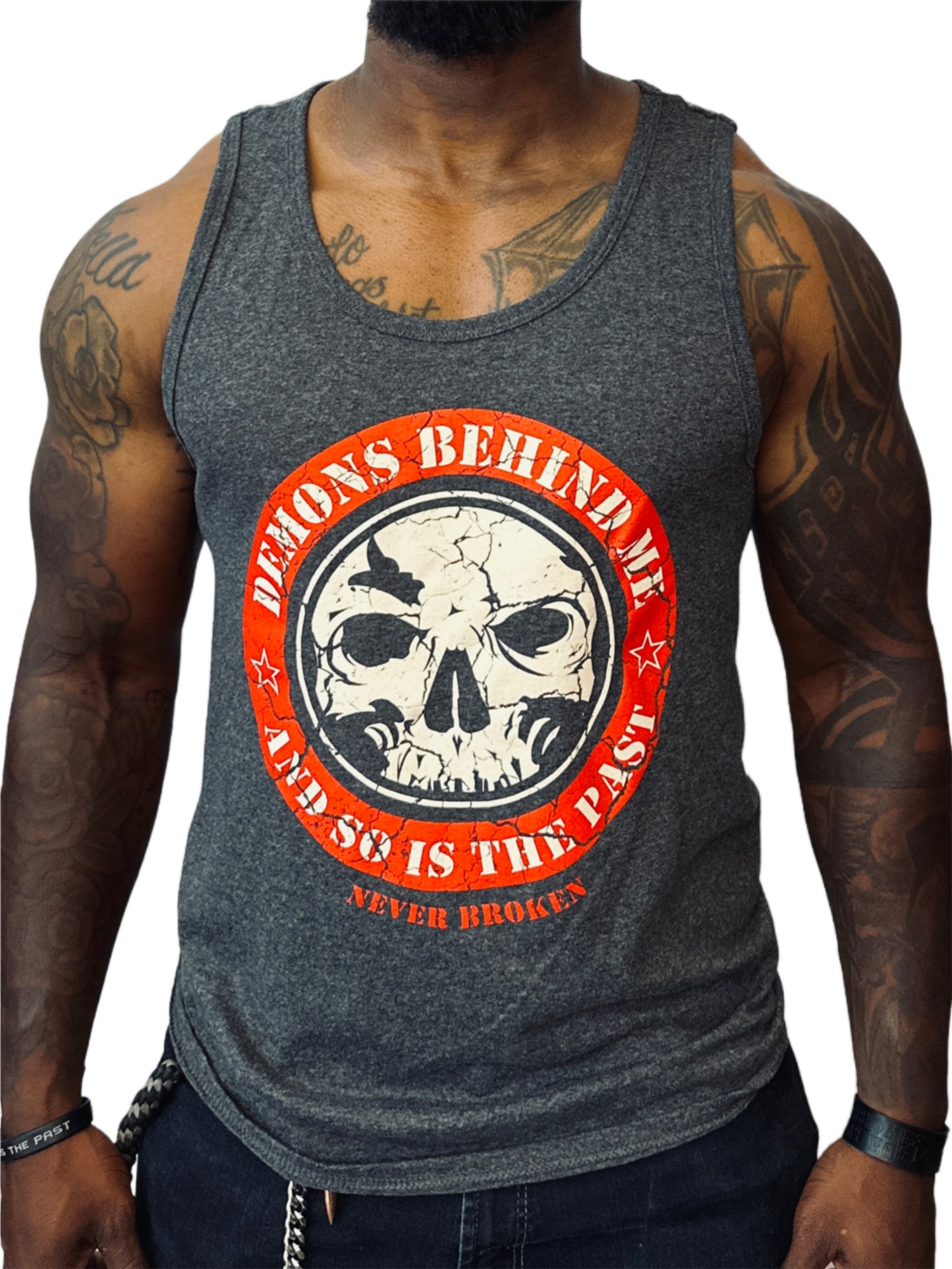 Men's Dark Heather Gray Never Broken Tank 2.0
