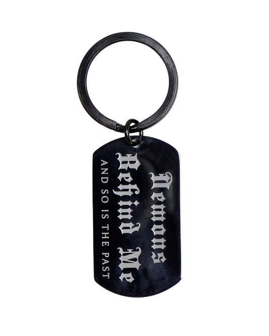Stainless Steel Double-sided Dog Tag Keychain (2 Color Options)