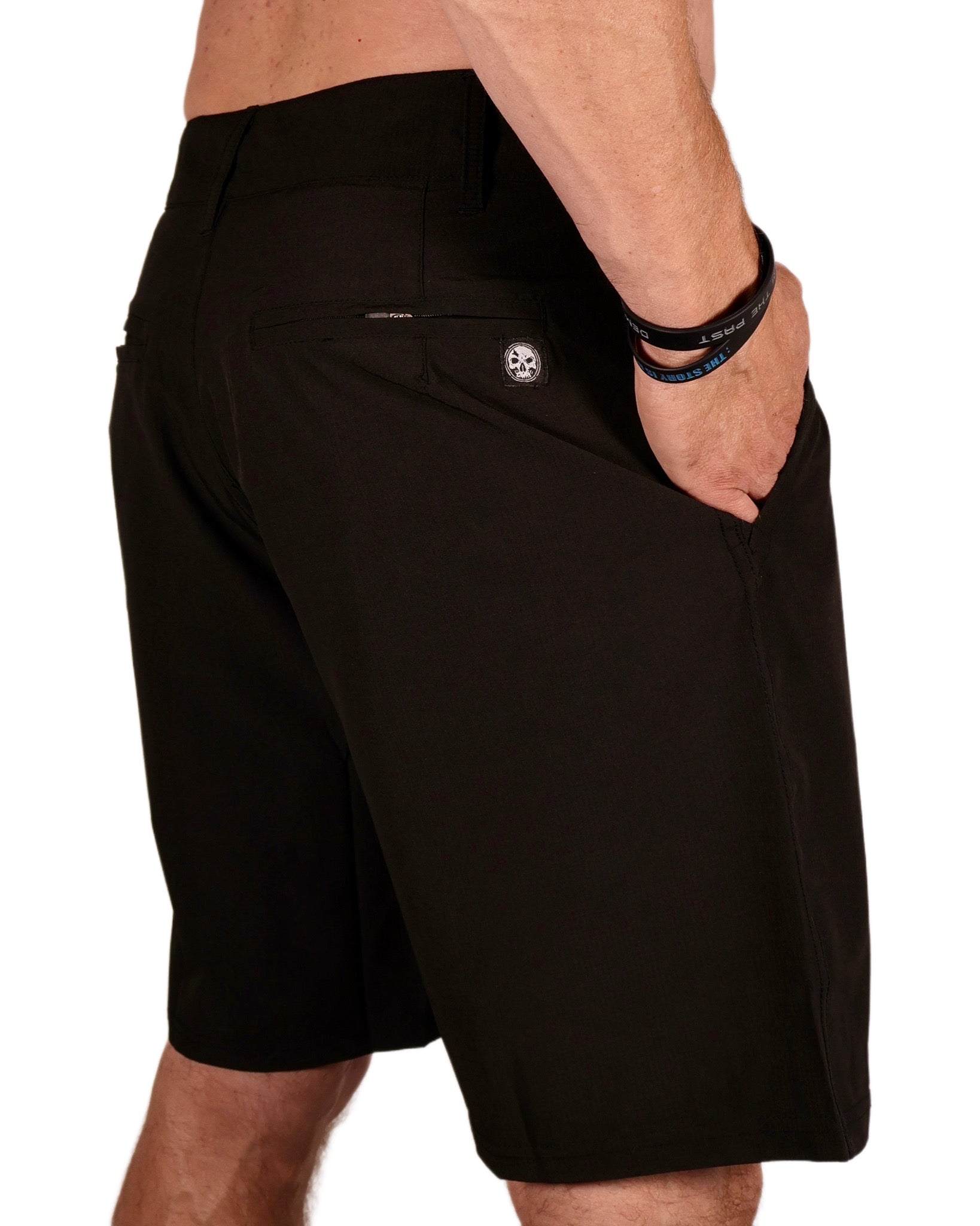 Black Stretch Hybrid Shorts