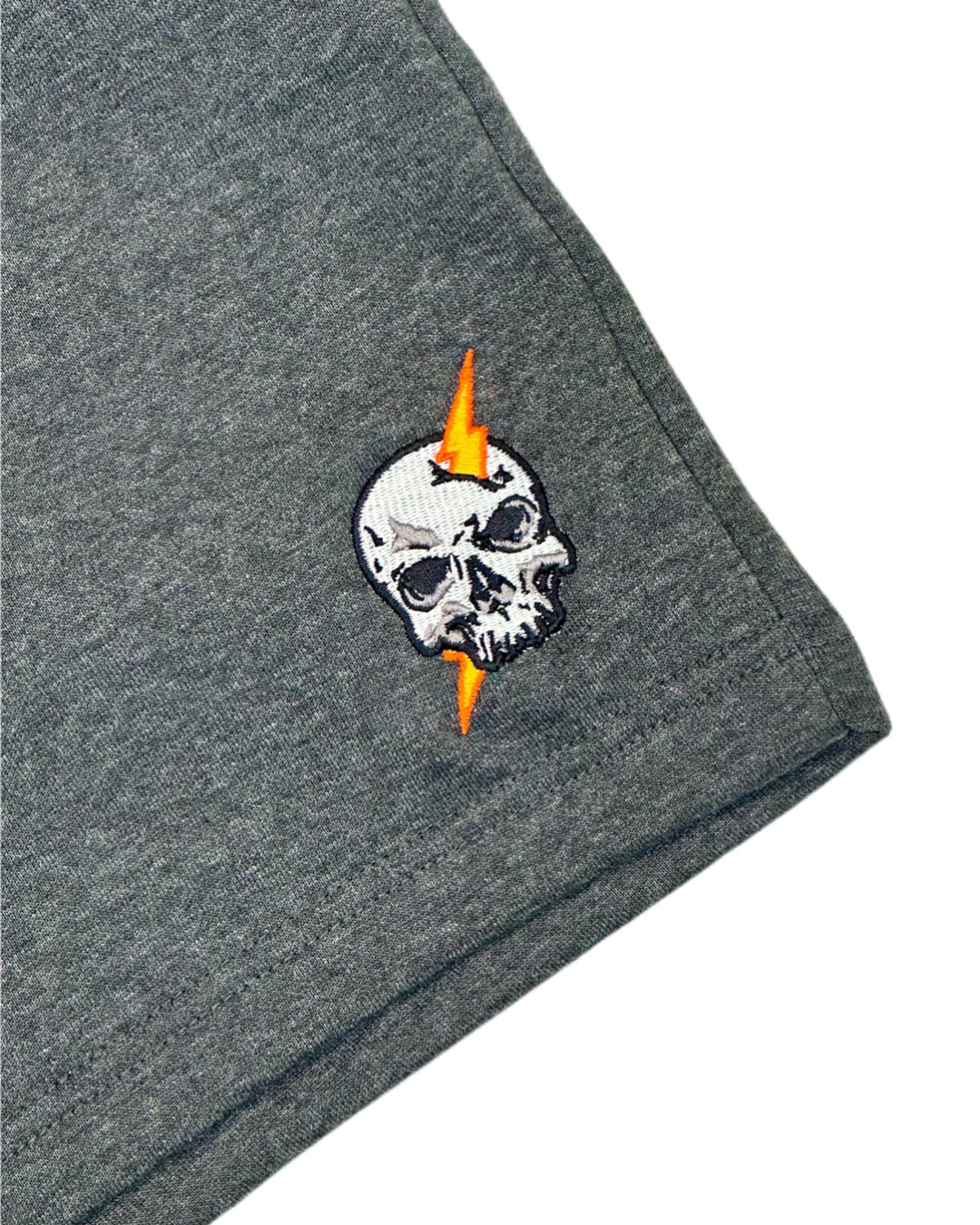Men's Charcoal Lightning Embroidered Fleece Shorts