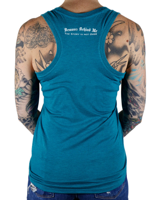 Semicolon Heathered Teal Racerback Tank