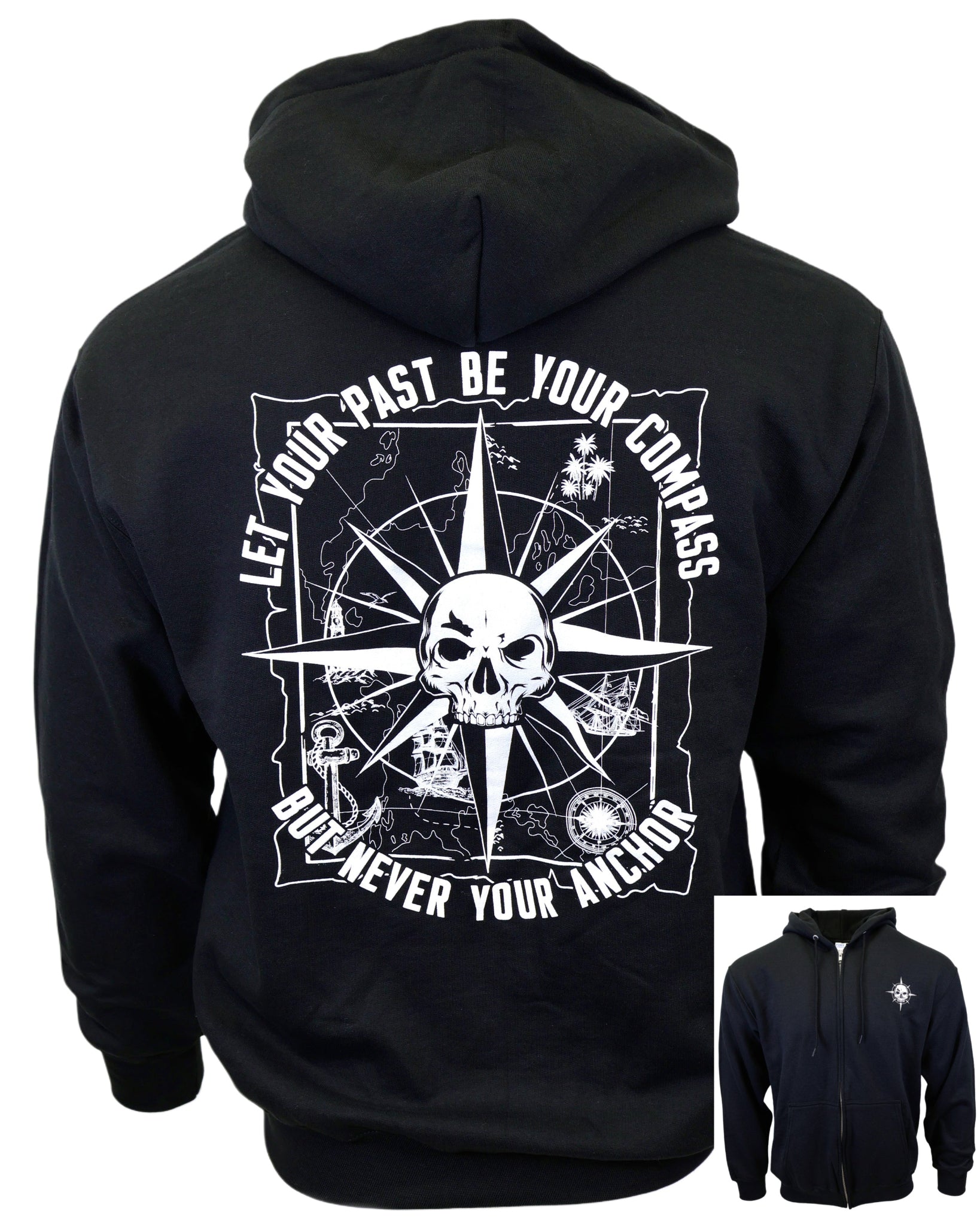 Nautical Compass Unisex Zip-Up Hooded Sweatshirt