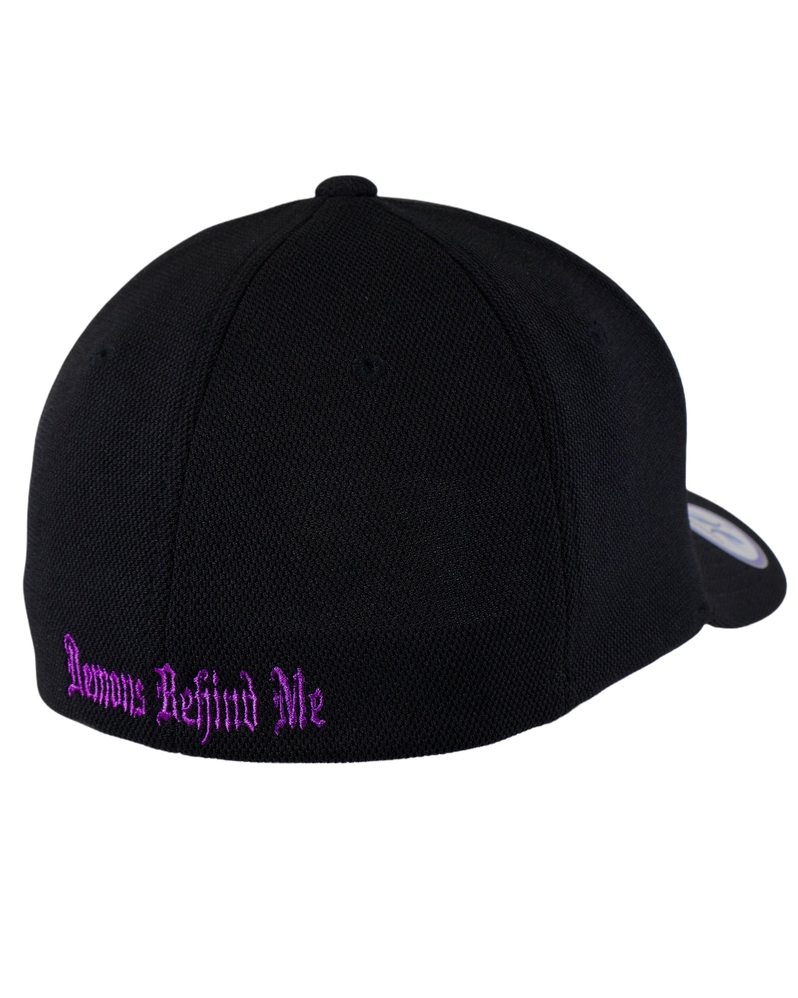 Black Flexfit Never Fade Two-Tone Skull Fitted Cap