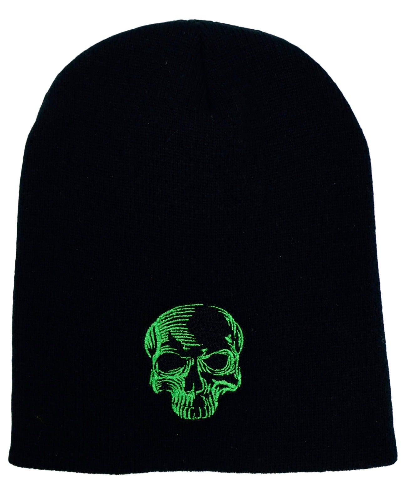 New- Toxic Green Skull Beanie