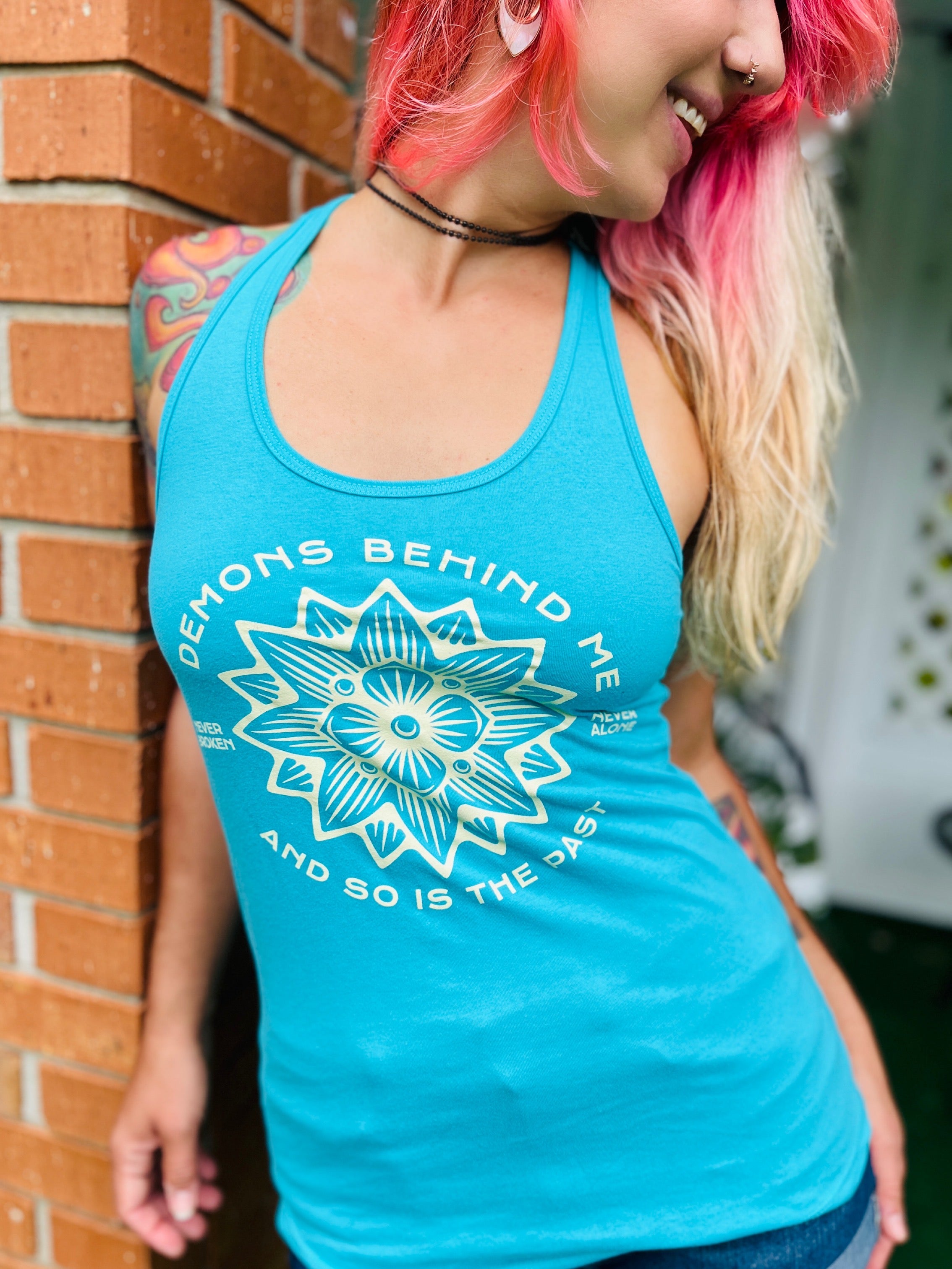 Closeout- Women's Lotus Tahiti Blue Racerback Tank