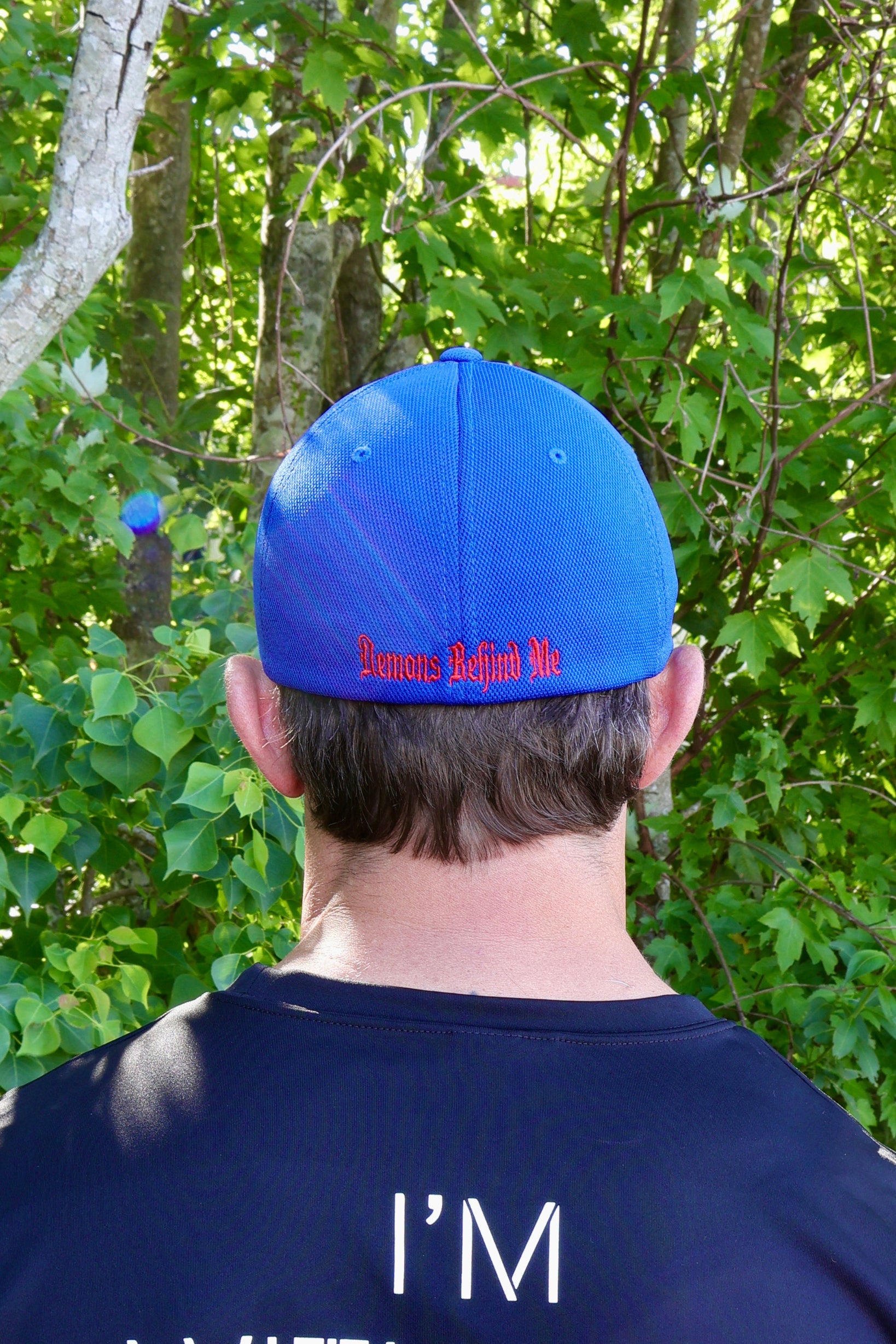 Royal Blue Never Fade Fitted Cap - Two Tone Skull