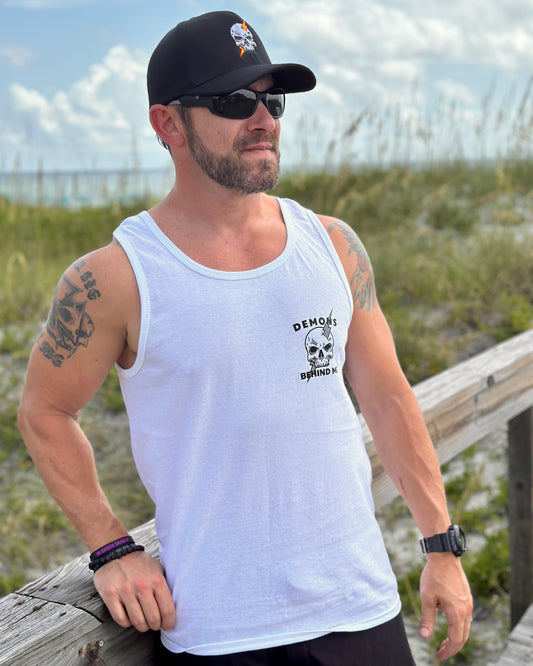 CLOSEOUT- Men's "Unbreakable" Light-Weight White Tank Top