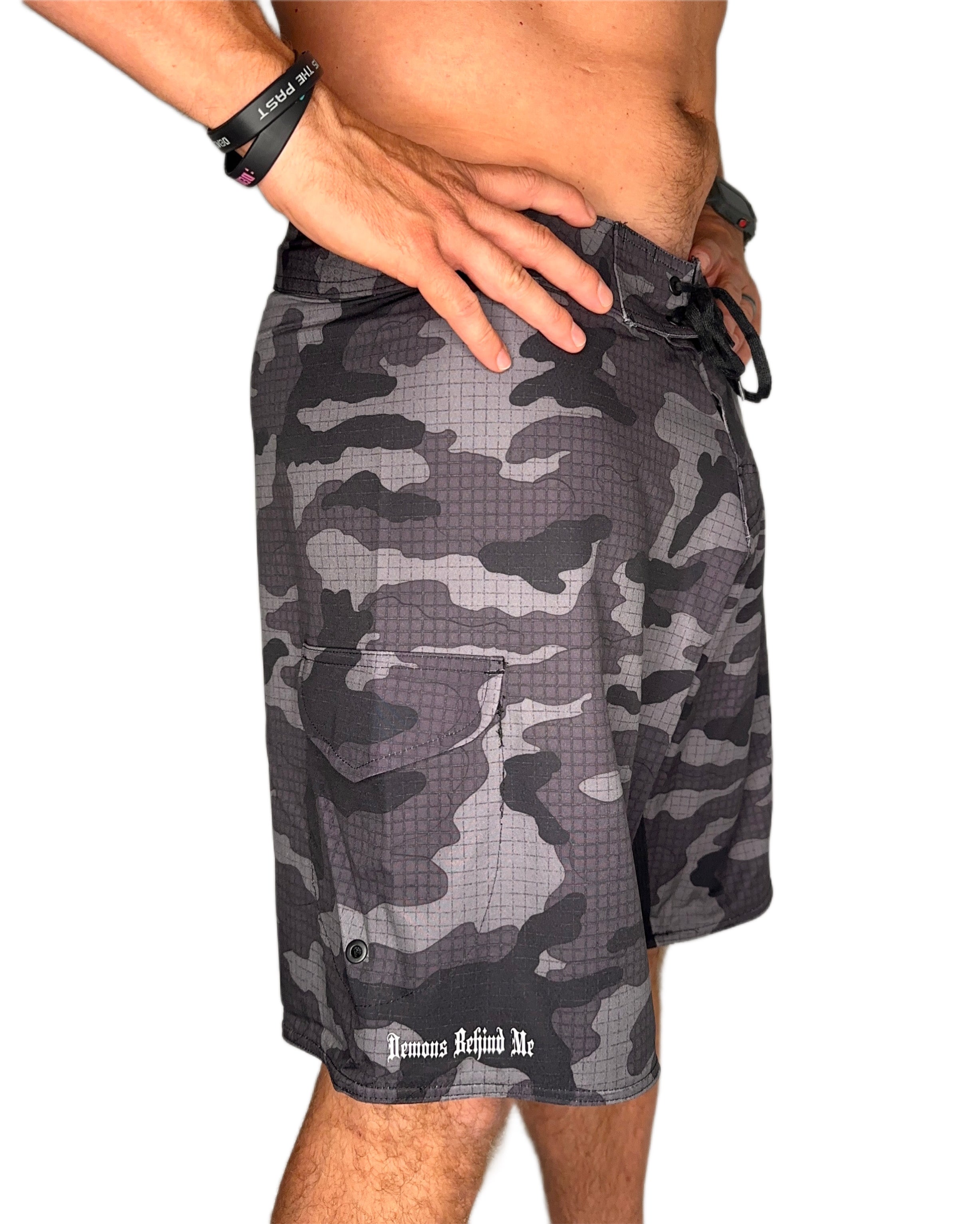 Black Camo Stretch Board Shorts