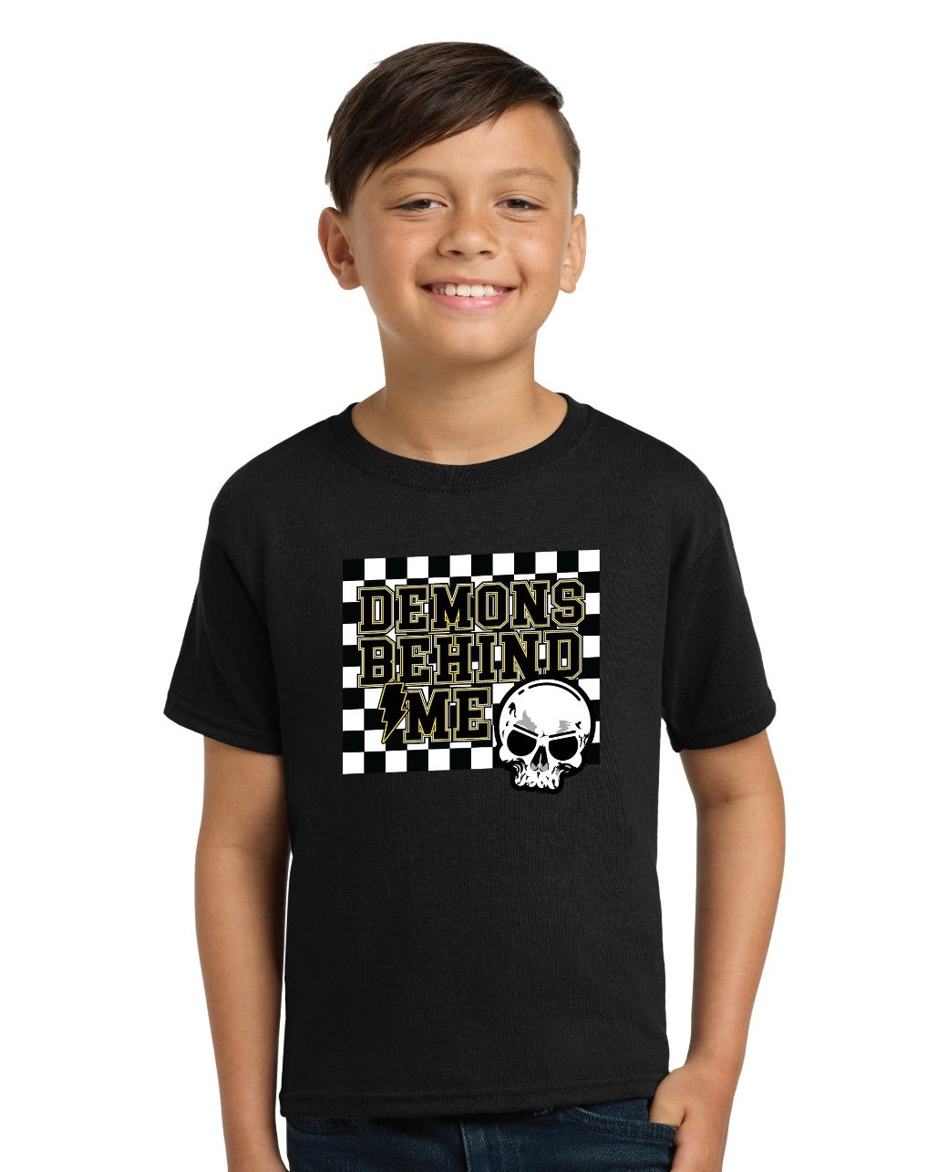Youth Checkered Logo Unisex Moisture Management T-Shirt