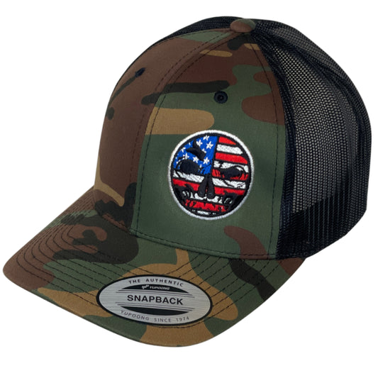 NEW! Patriotic Camo Retro Snapback Trucker