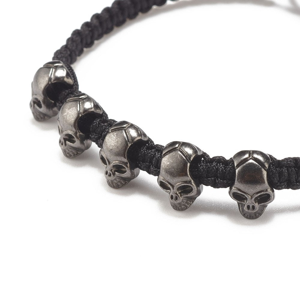 Skulls - Adjustable Bracelet (Black or Silver Skulls)