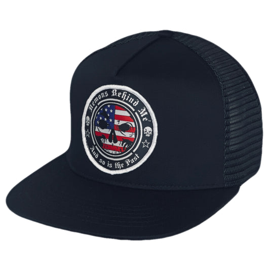 Black Classic Trucker Patriotic Patch Hat