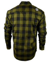 The "Tank" Military Green & Black Flannel (Hidden Snap Collars)