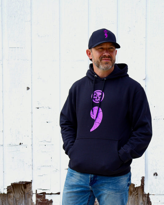 NEW! Semicolon Unisex Black & Purple Hoodie