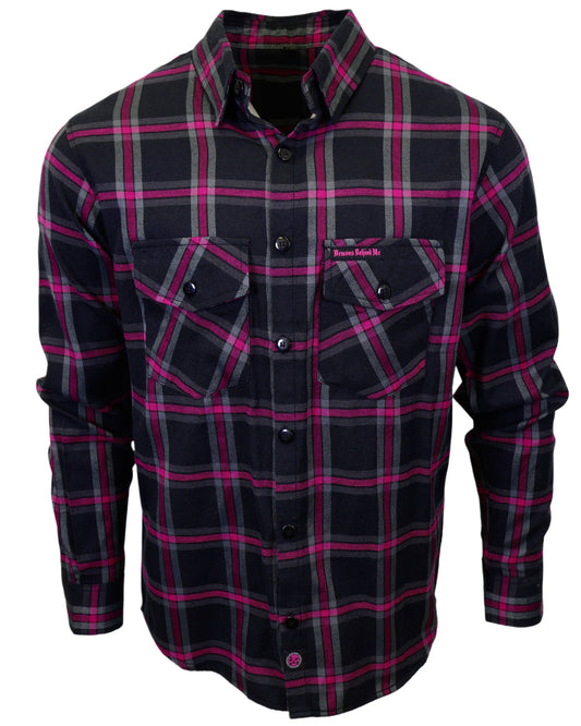 Black and red plaid shirt on a white background