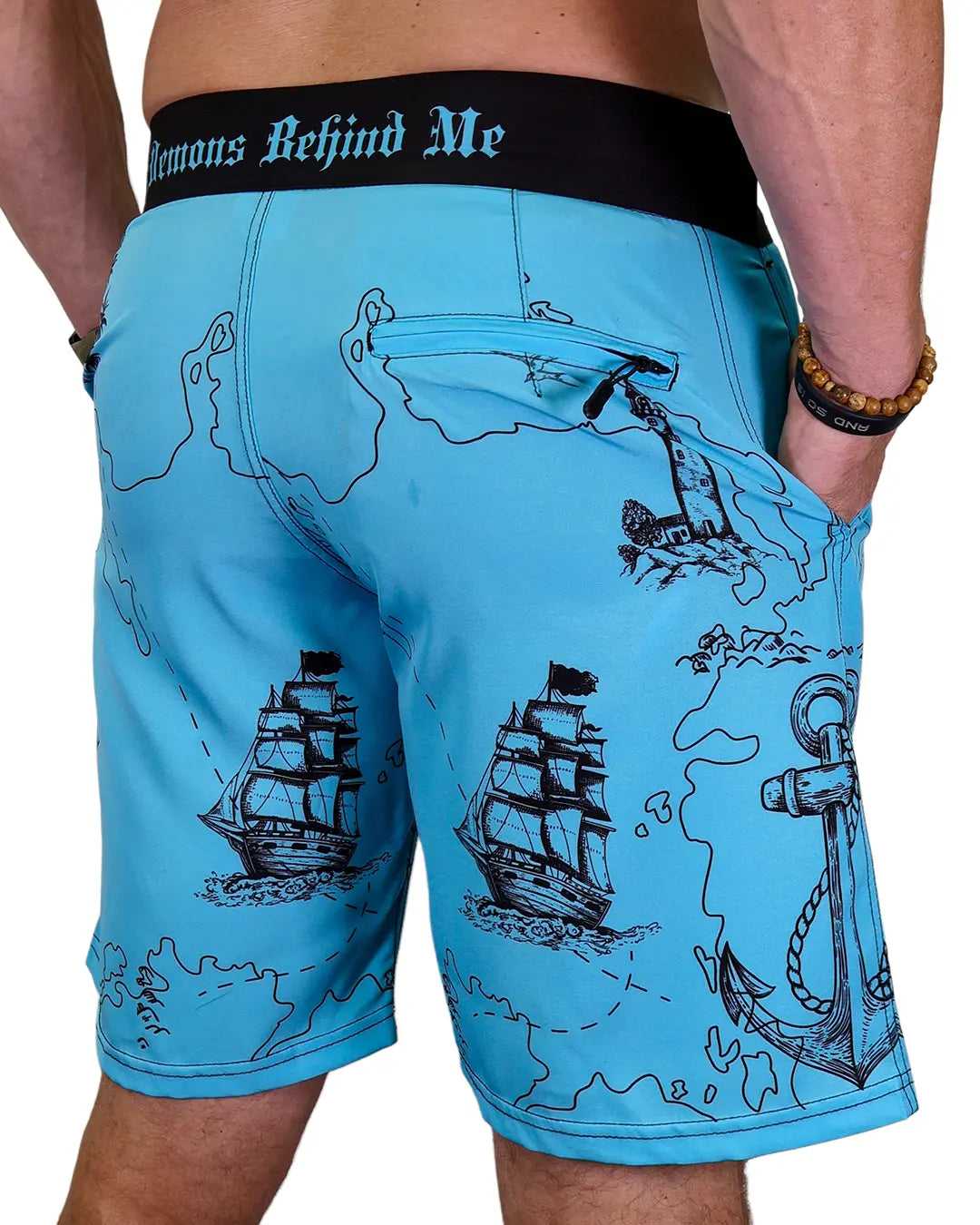 Nautical Compass Premium 4-Way Stretch Board Short