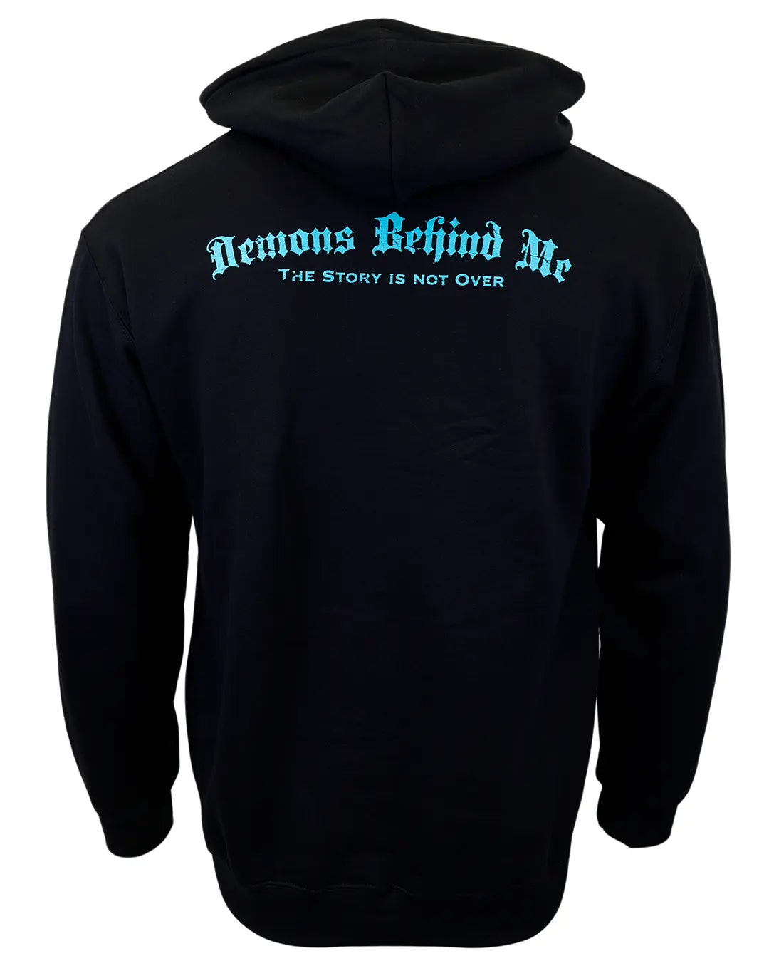 “Continue” suicide prevention black unisex hoodie – back message view