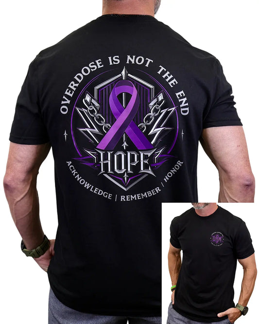 "Overdose Is Not The End" Unisex Premium Light-Weight Tee – front view