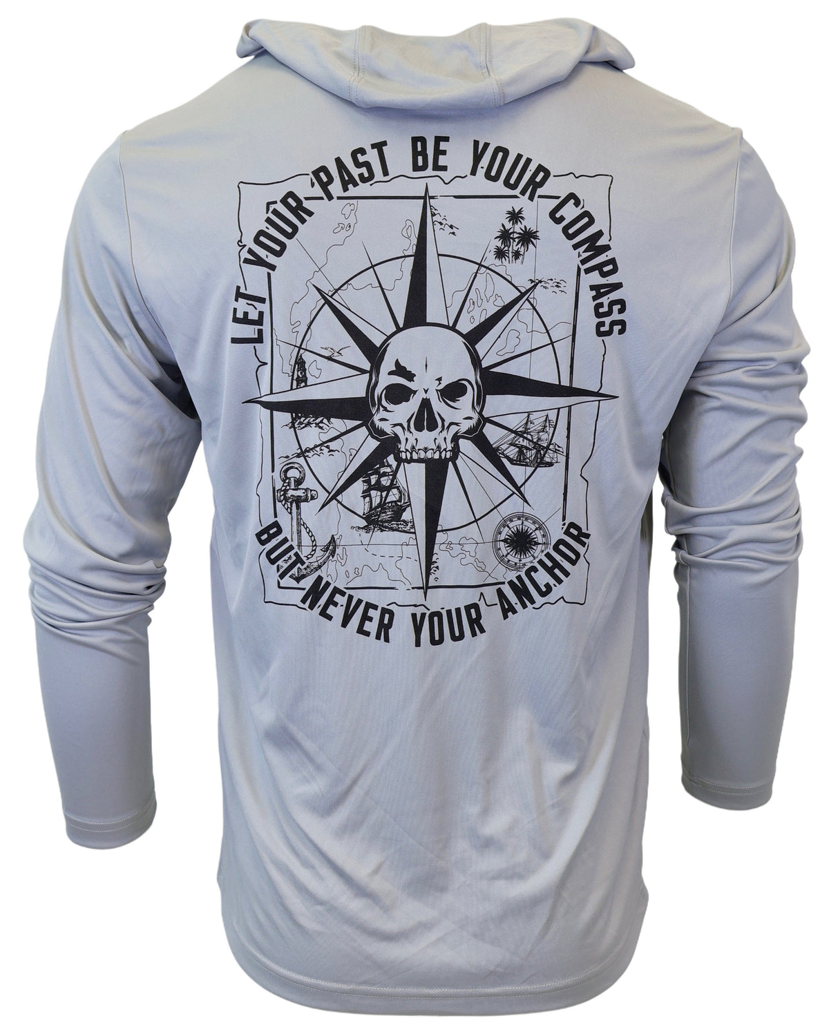 Unisex Nautical Compass Hooded UV Long Sleeve Tee