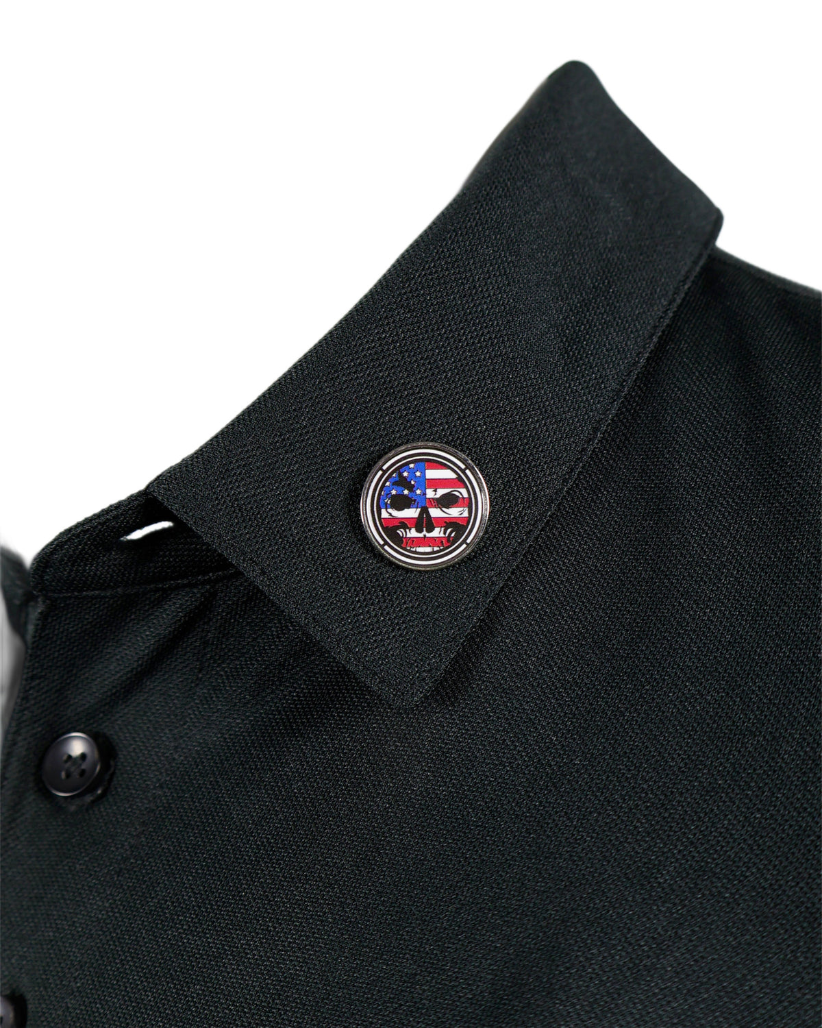 Patriotic Circle Skull Enamel Pin