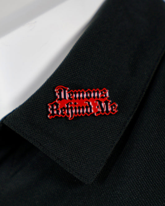 Red Demons Behind Me Enamel Pin