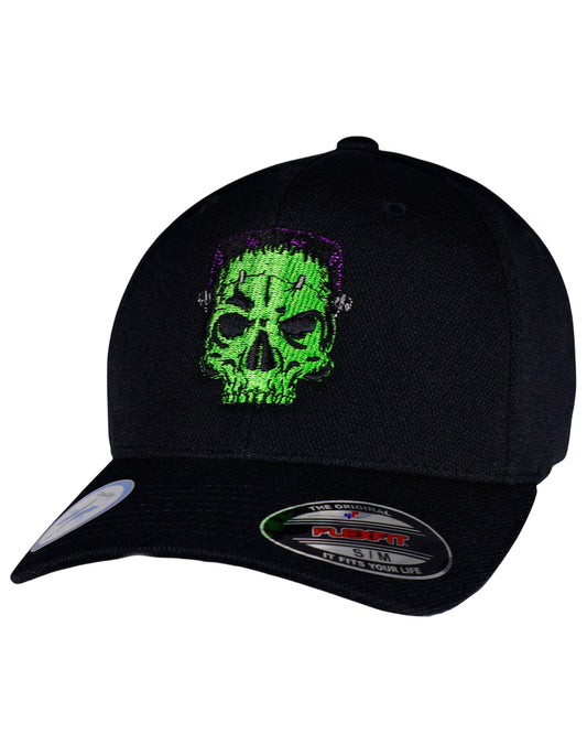 LIMITED EDITION! Franken-Skull Black Flexfit "Never Fade"  Cap