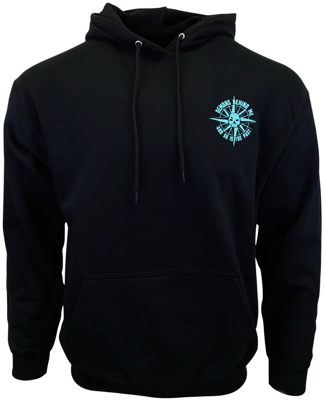 "Nautical Compass" Black & Teal premium graphic hoodie