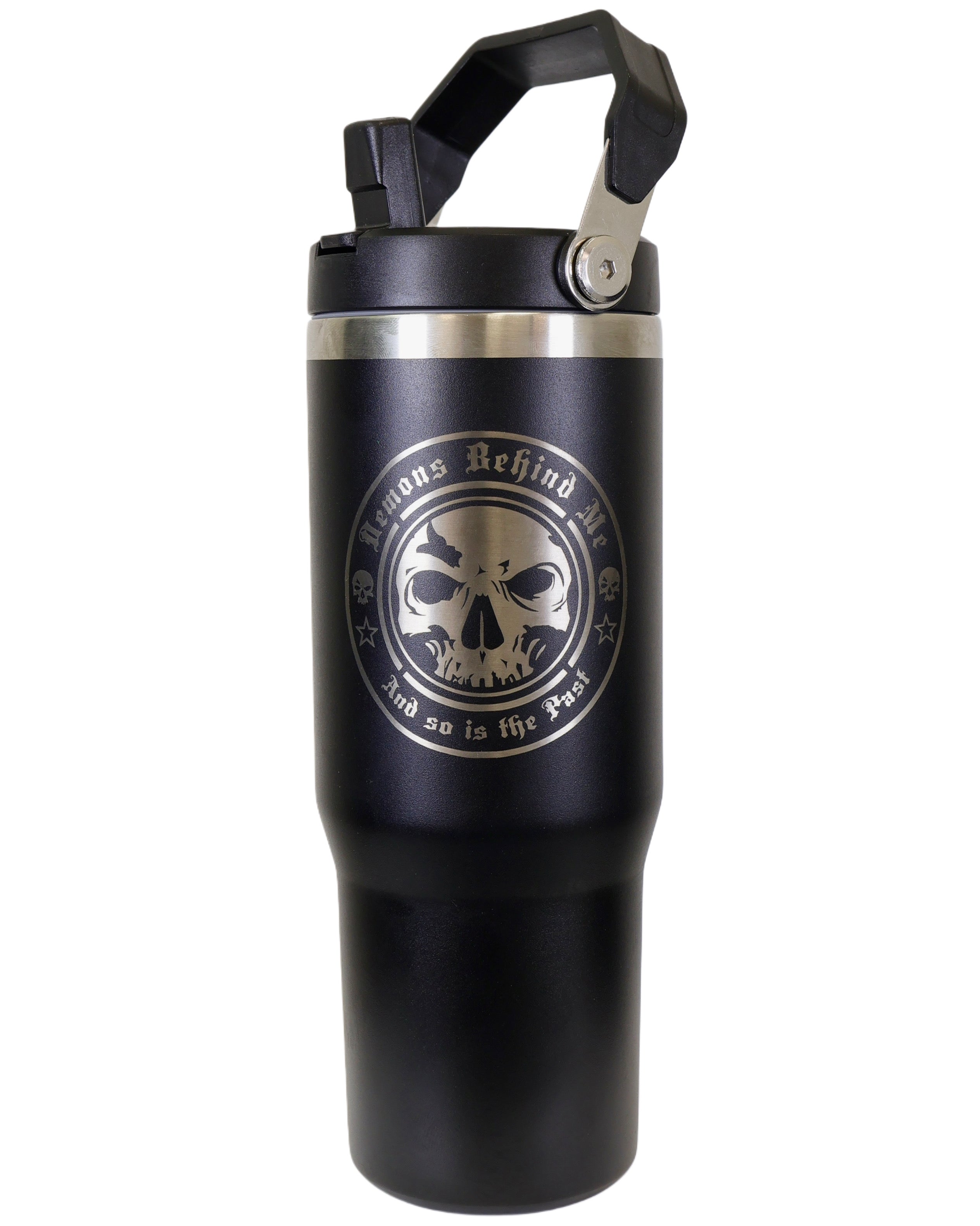 30 oz Tumbler Water Bottle with Flip Straw and Top Handle