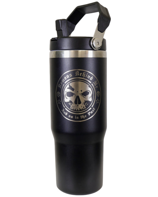 30 oz Tumbler Water Bottle with Flip Straw and Top Handle
