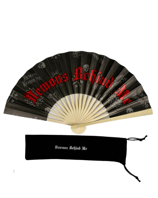 Branded Bamboo Hand Fan with Velvet Carrying Bag