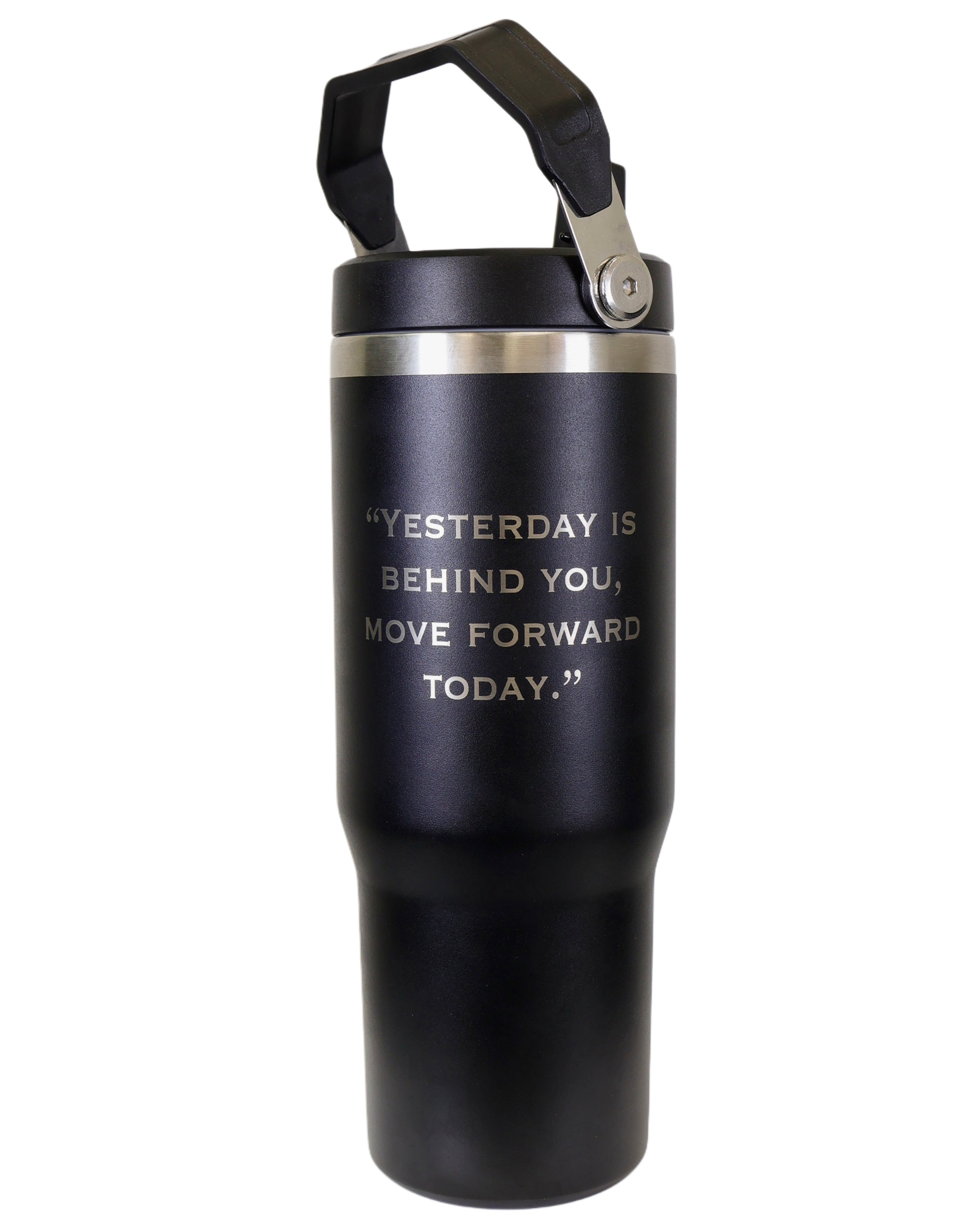 30 oz Tumbler Water Bottle with Flip Straw and Top Handle