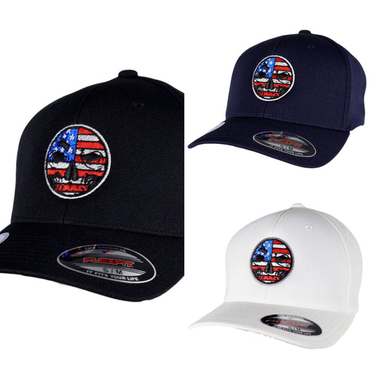LIMITED EDITION MAY! Flexfit "Never Fade" Patriotic Center Logo